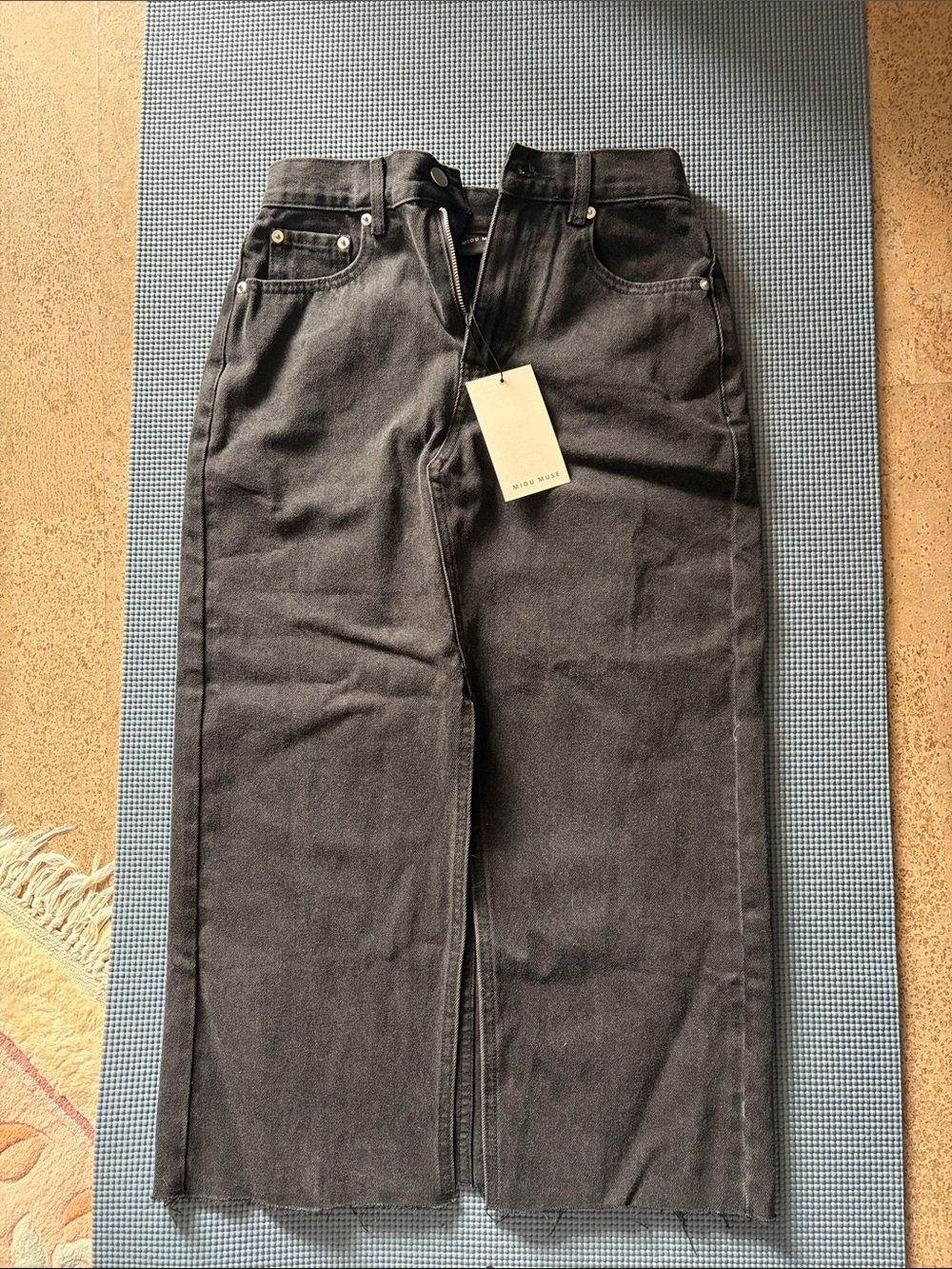 Women’s Black Mid-Calf Denim Skirt - Classic Denim